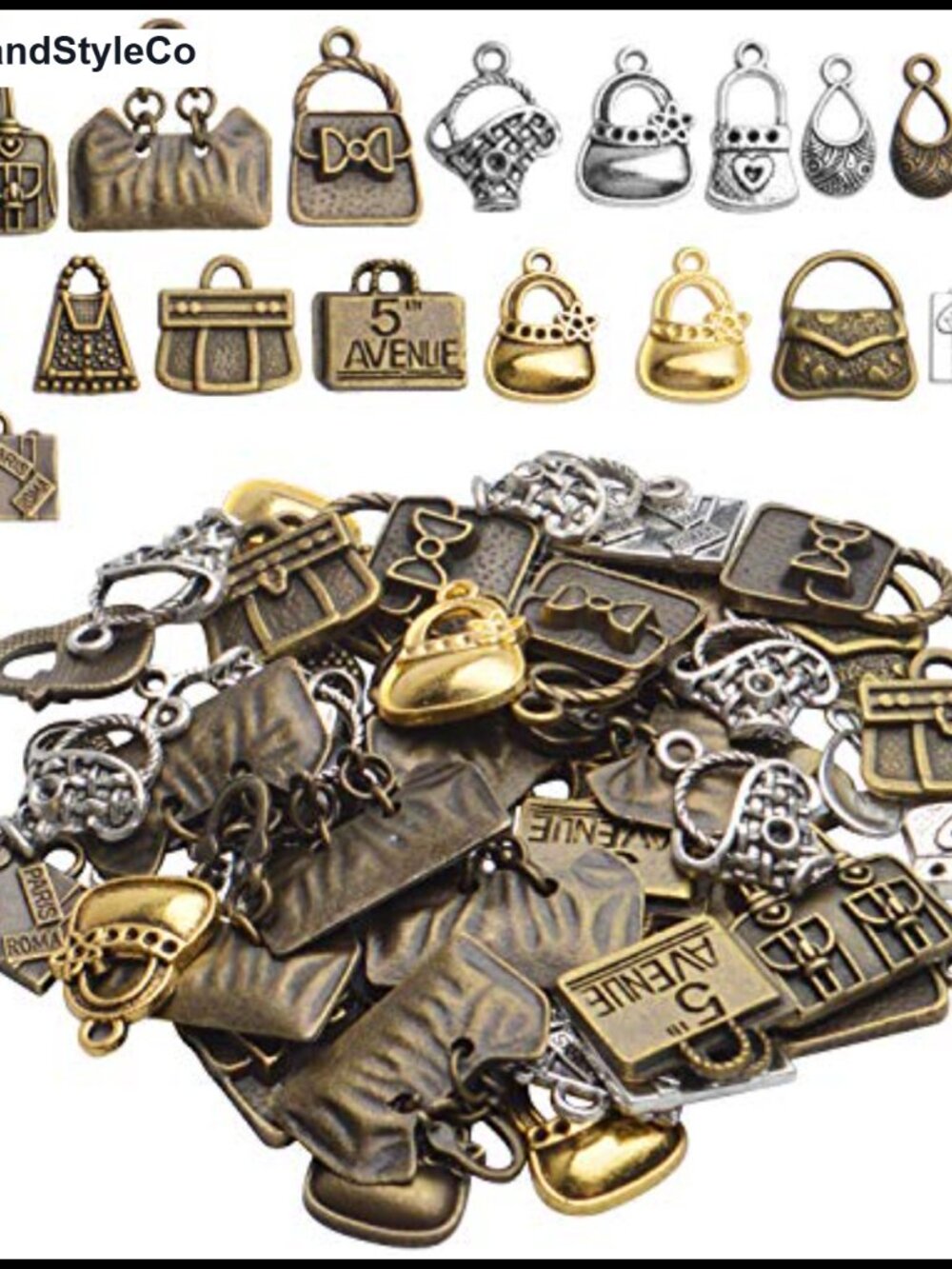 Assorted Antique Metal Bag Pendants Charms Jewelry Making